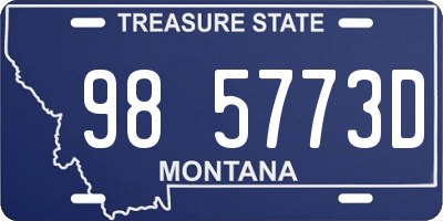 MT license plate 985773D