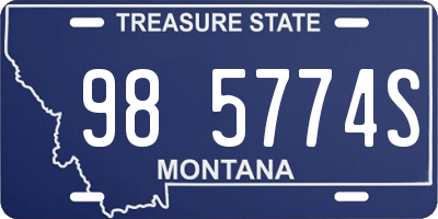 MT license plate 985774S