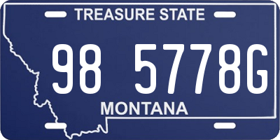 MT license plate 985778G