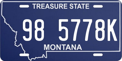 MT license plate 985778K