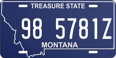 MT license plate 985781Z