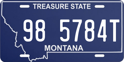 MT license plate 985784T