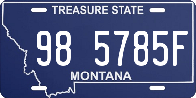 MT license plate 985785F