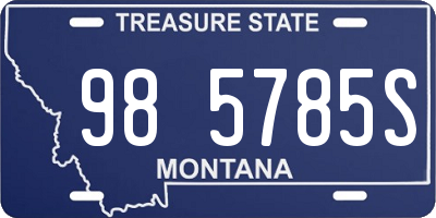 MT license plate 985785S