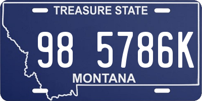 MT license plate 985786K