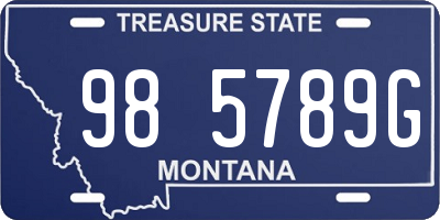 MT license plate 985789G