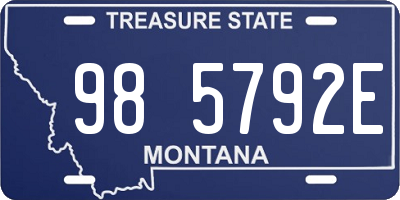 MT license plate 985792E