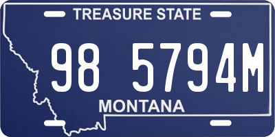 MT license plate 985794M