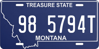 MT license plate 985794T