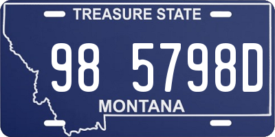 MT license plate 985798D