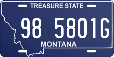 MT license plate 985801G