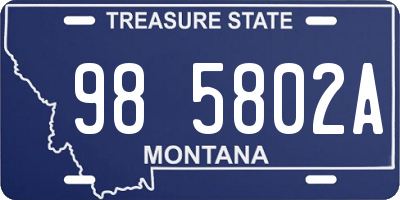MT license plate 985802A