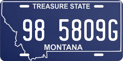 MT license plate 985809G