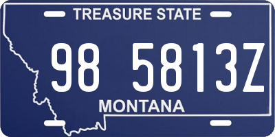 MT license plate 985813Z