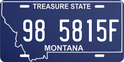 MT license plate 985815F