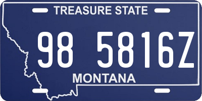 MT license plate 985816Z