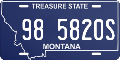 MT license plate 985820S