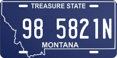 MT license plate 985821N