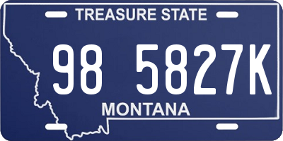 MT license plate 985827K