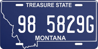 MT license plate 985829G
