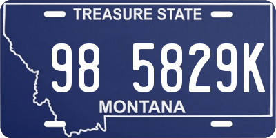 MT license plate 985829K