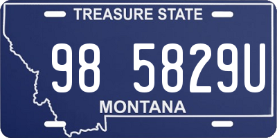 MT license plate 985829U