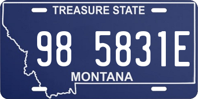 MT license plate 985831E