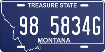 MT license plate 985834G