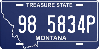 MT license plate 985834P