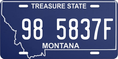 MT license plate 985837F