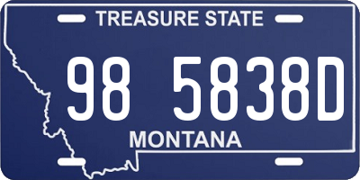 MT license plate 985838D