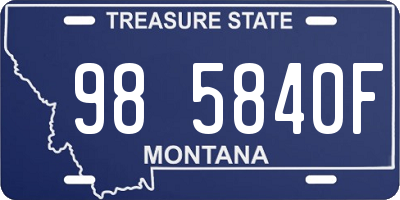 MT license plate 985840F