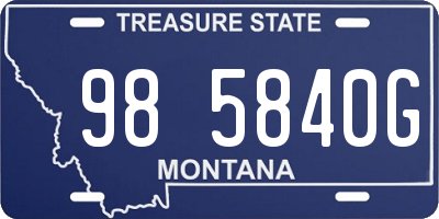 MT license plate 985840G