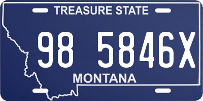 MT license plate 985846X