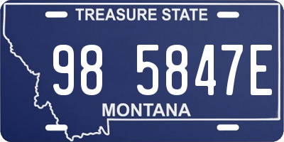 MT license plate 985847E