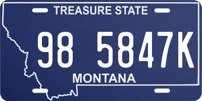 MT license plate 985847K