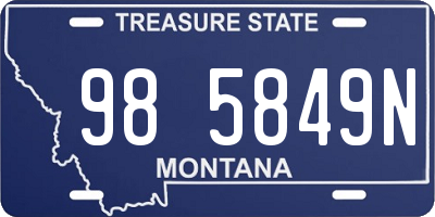 MT license plate 985849N