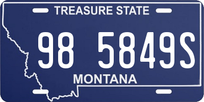 MT license plate 985849S