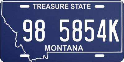 MT license plate 985854K