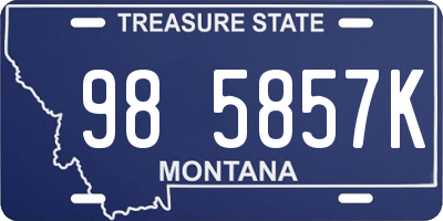 MT license plate 985857K