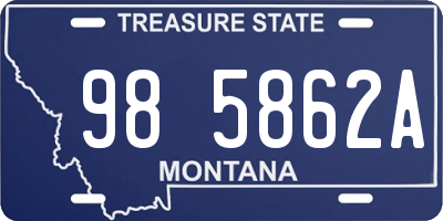 MT license plate 985862A