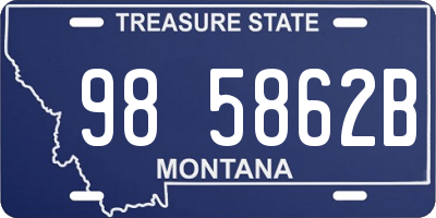 MT license plate 985862B