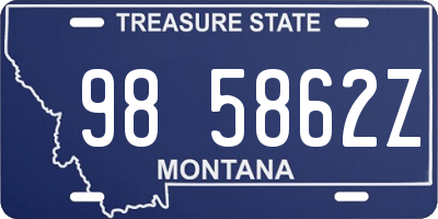 MT license plate 985862Z