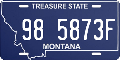 MT license plate 985873F