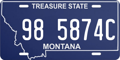 MT license plate 985874C