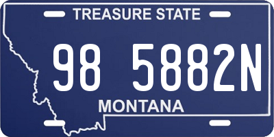 MT license plate 985882N