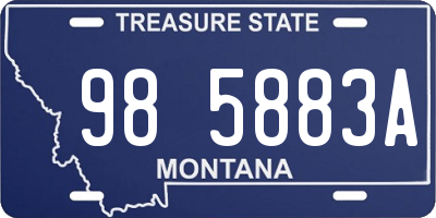 MT license plate 985883A