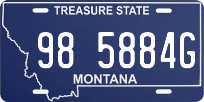 MT license plate 985884G