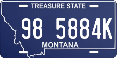 MT license plate 985884K