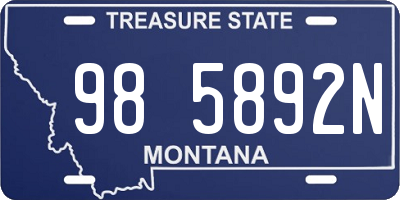 MT license plate 985892N
